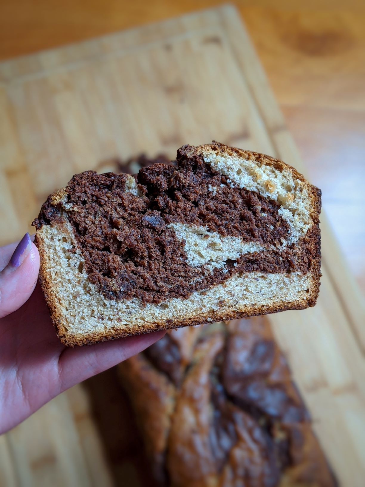 Banana Bread Slice with Swirl