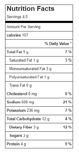 Vegan Queso Nutrition